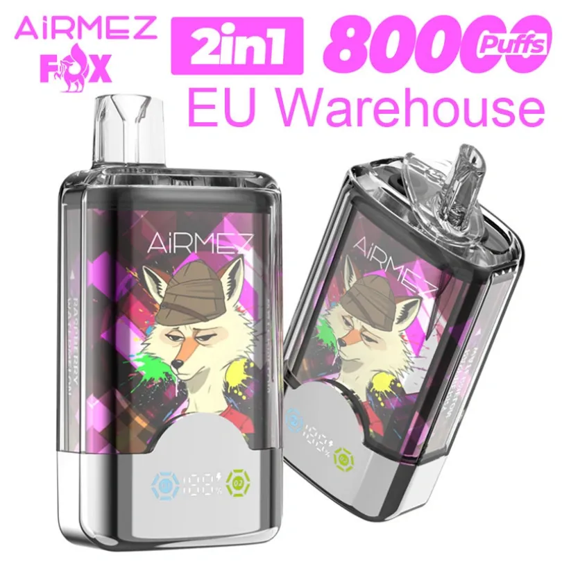 Vape za enkratno uporabo Airmez 80000 Puffs 80K Fox 2 v 1 z dvojnim-okusom